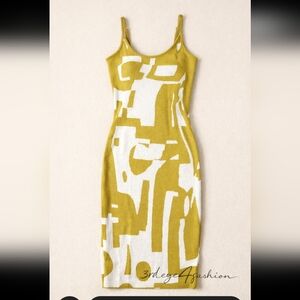 ✨ Abstract Midi Dress | Modern Art Knit Nwot ✨